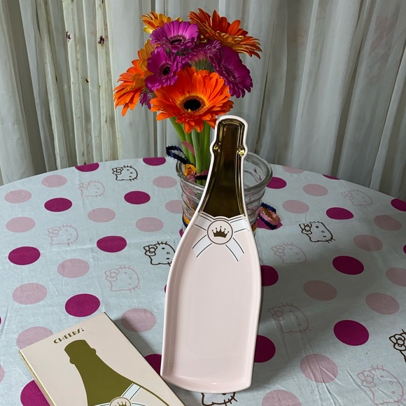 Rosanna Other - 5A* Rosanna Champagne Bottle Serving Tray in a gift box 
13.5”X4.5”X1” pink gold